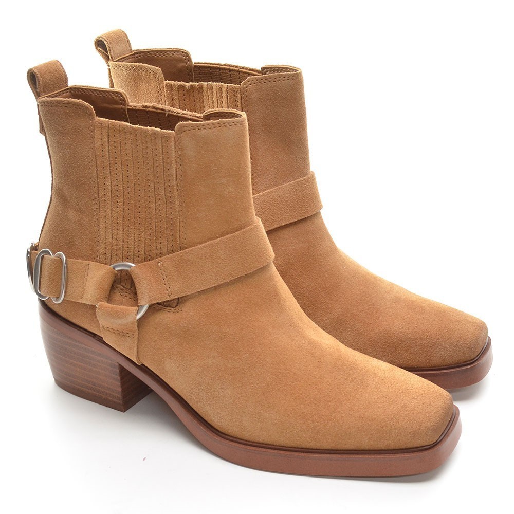 Sam Edelman Bellamie Tan Harness Biker Boots 6.5 M New